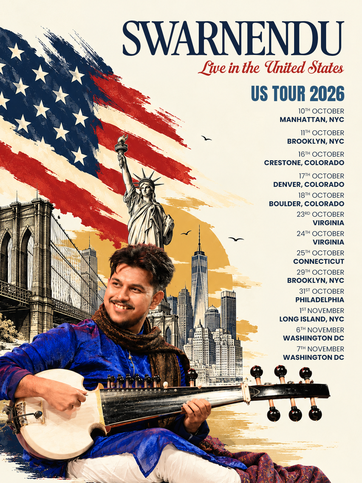 Swarnendu US Tour 2026 Official Poster